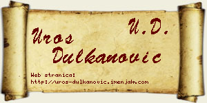 Uroš Dulkanović vizit kartica
